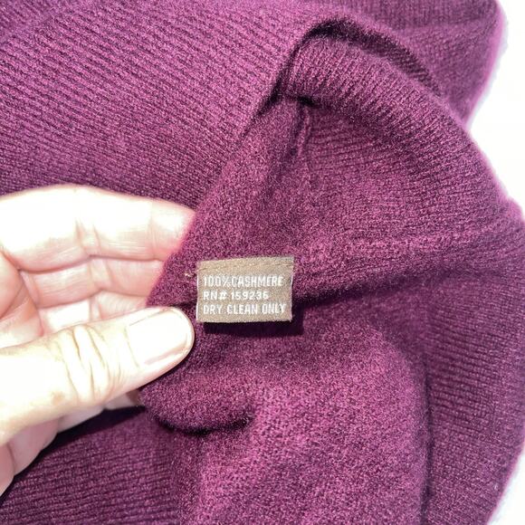 J.Mclaughlin 100% Cashmere Sweater Bennie Purple Wine Wrap Style V Neck Size M - Picture 9 of 9
